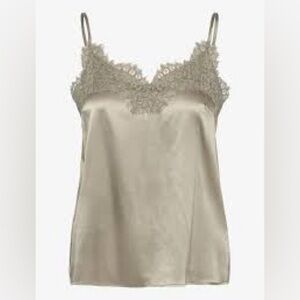 PRIMARK V-NECK LACE TRIMMED CAMISOLE TOP - GREEN SIZE 2XL (NEW WITH TAGS) A16